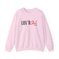 LUV'R Girl Crewneck Sweatshirt — Cute Heart Logo Pullover (Est. 2025)
