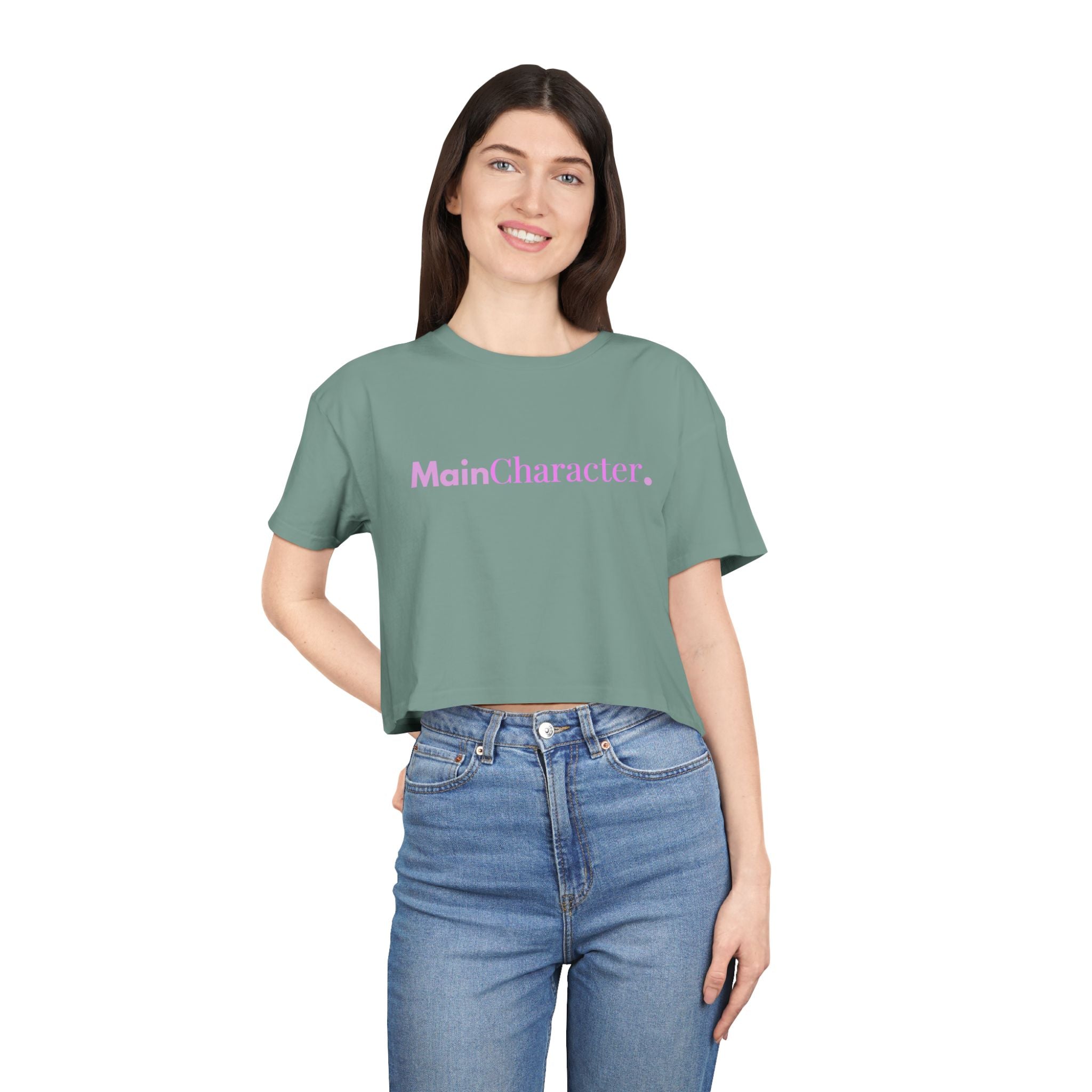 Custom Main Character Cropped Tee — Personalized Women's Crop Top