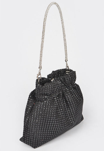 Black Bedazzled scrunch bag