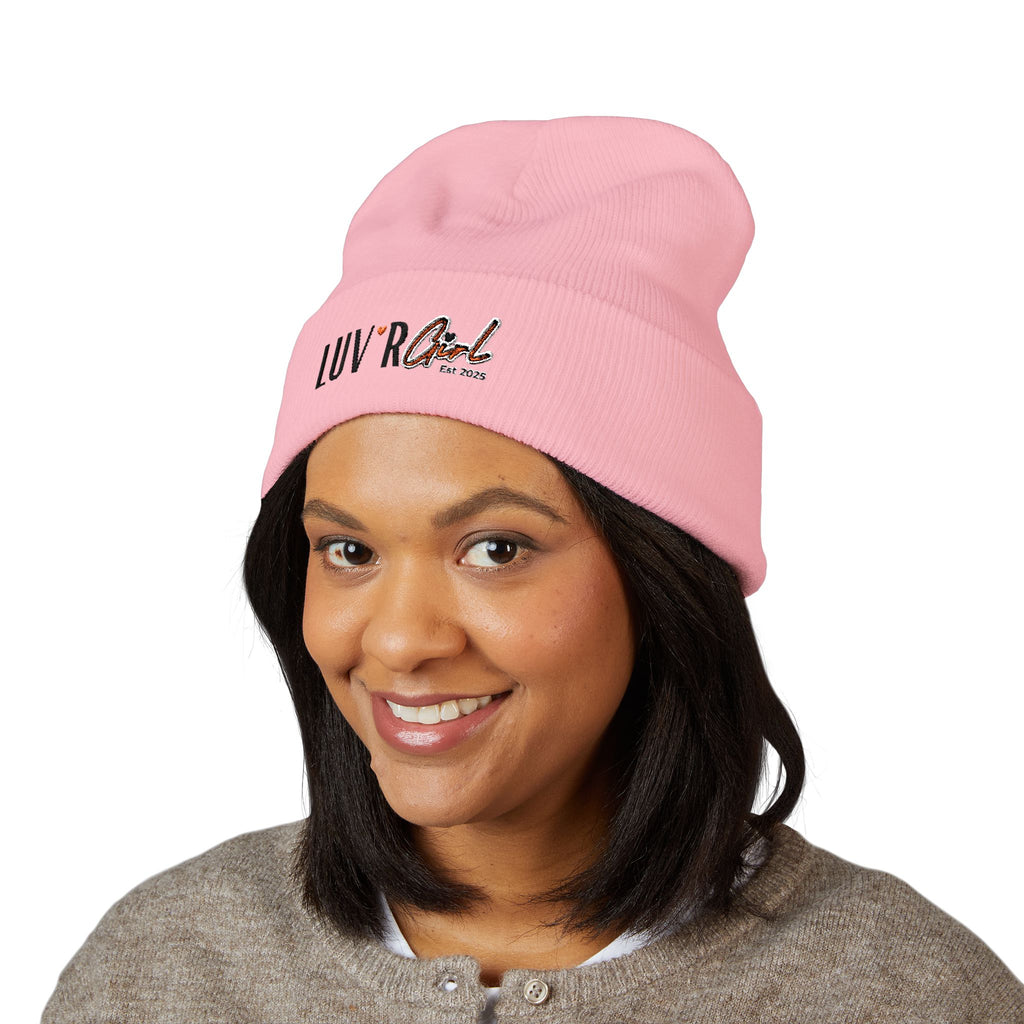 Luv’r Girl Cuffed Beanie (Embroidery)