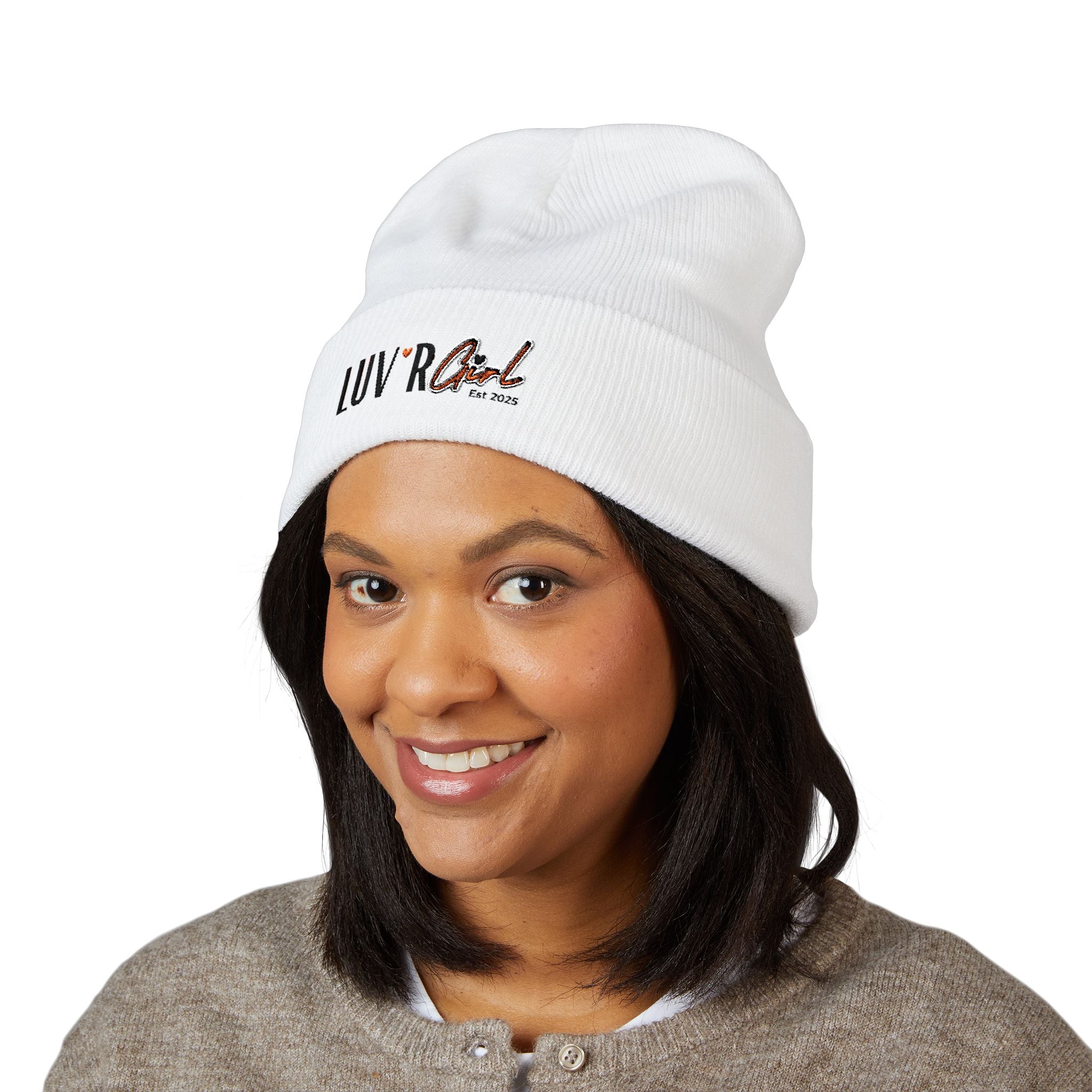 Luv’r Girl Cuffed Beanie (Embroidery)