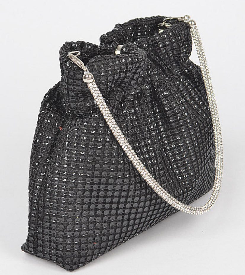 Black Bedazzled scrunch bag