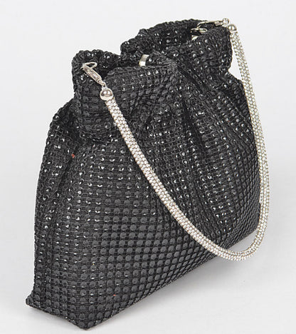Black Bedazzled scrunch bag