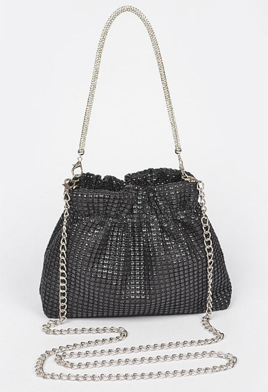 Black Bedazzled scrunch bag