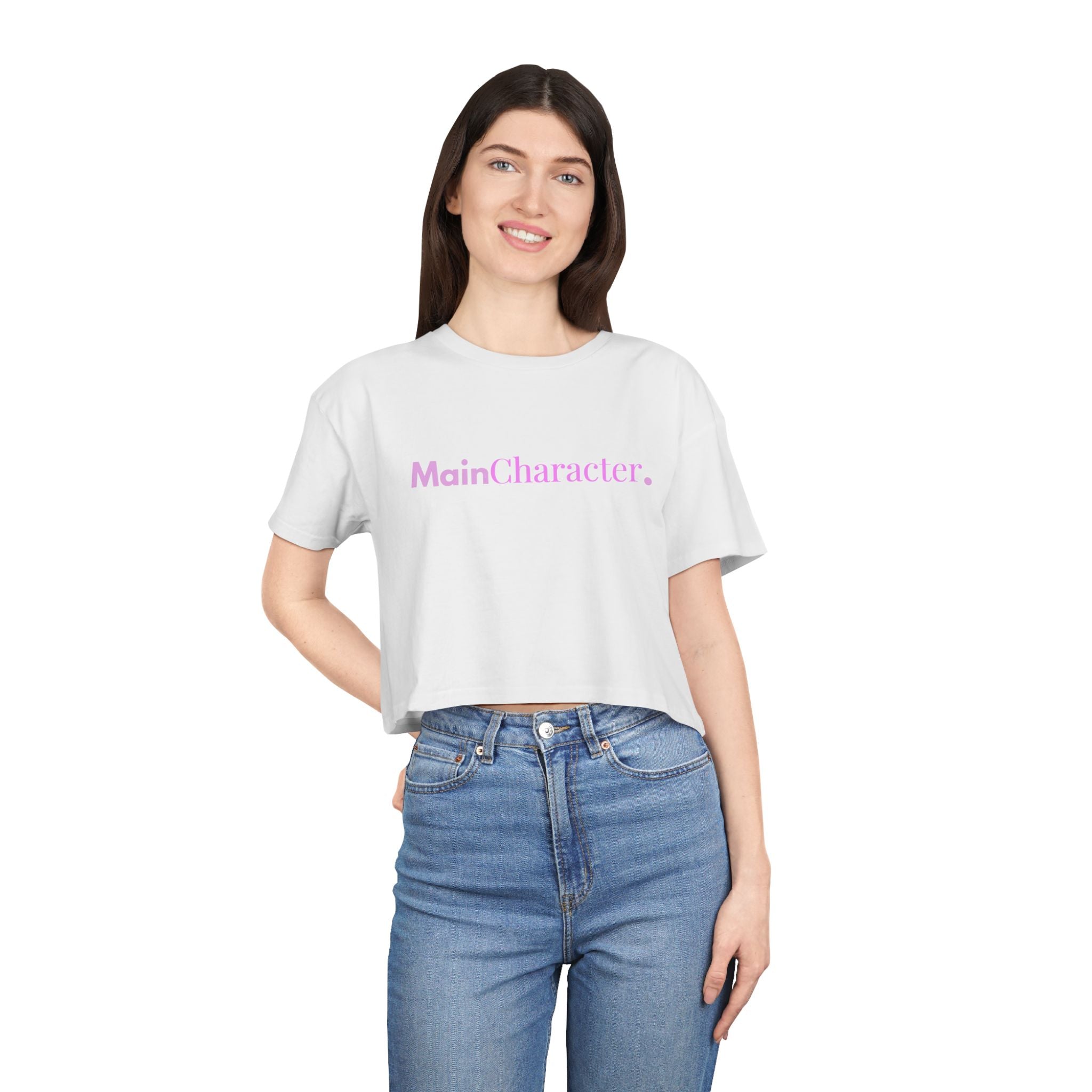 Custom Main Character Cropped Tee — Personalized Women's Crop Top
