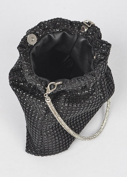 Black Bedazzled scrunch bag