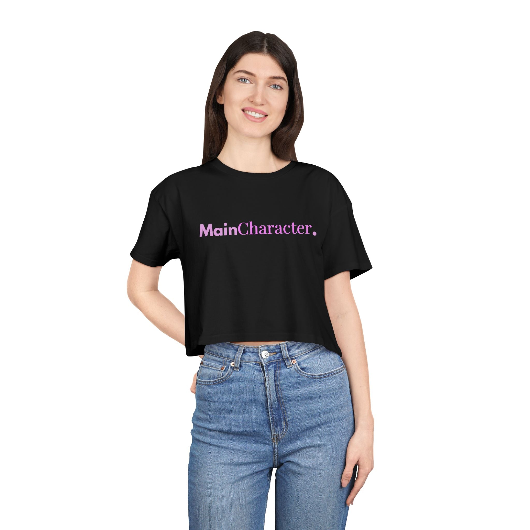 Custom Main Character Cropped Tee — Personalized Women's Crop Top