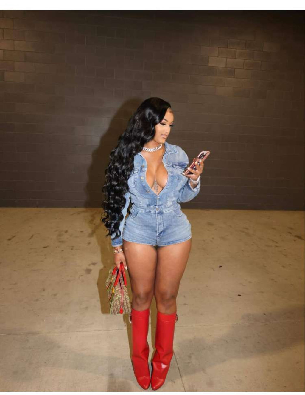 Denim Romper