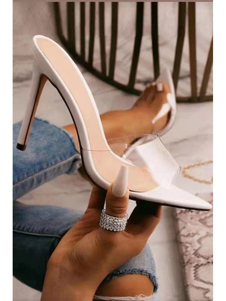 White clear heels