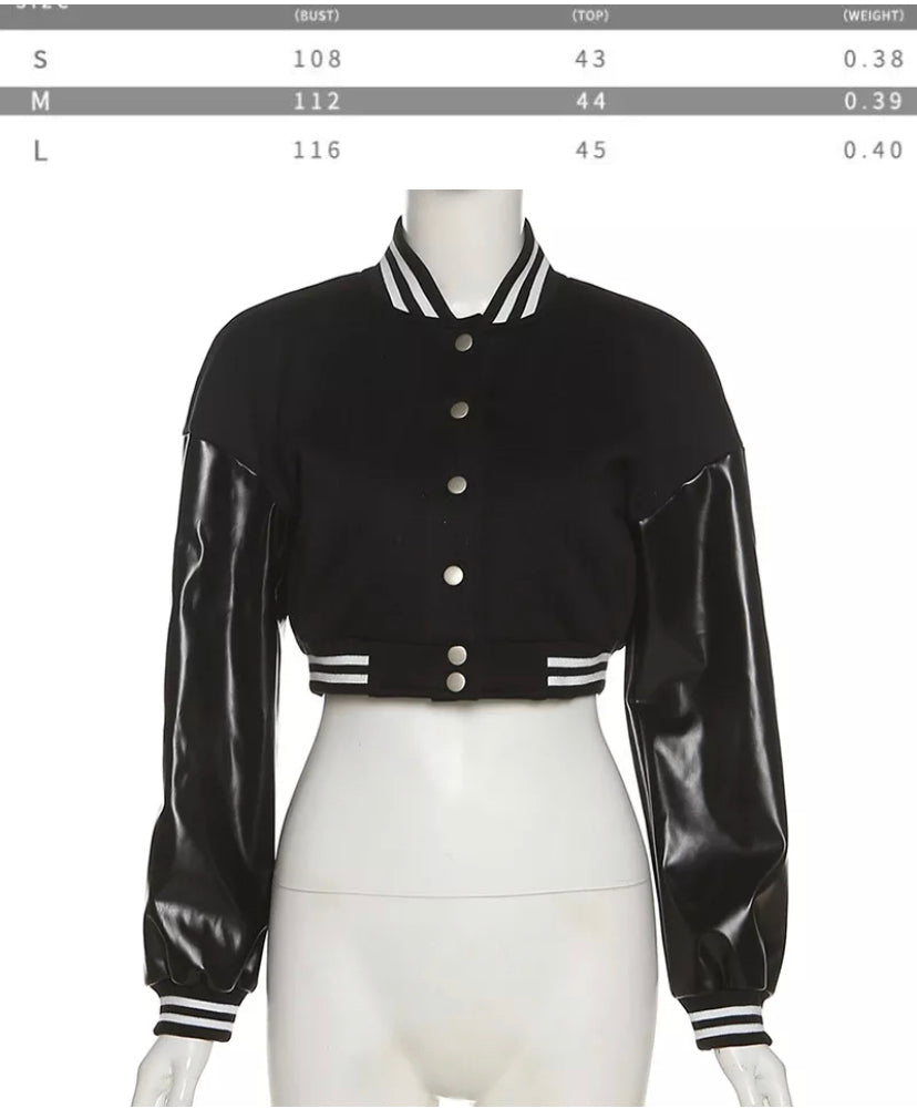 Crop Top  Varsity jacket
