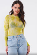 Neon green sheer bodysuit