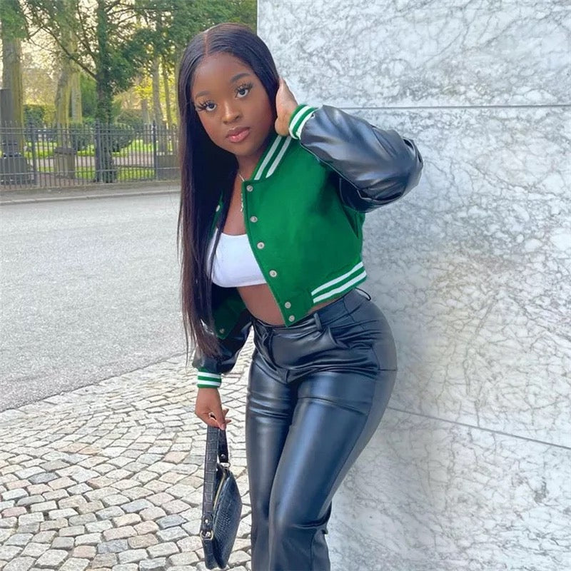 Crop Top  Varsity jacket