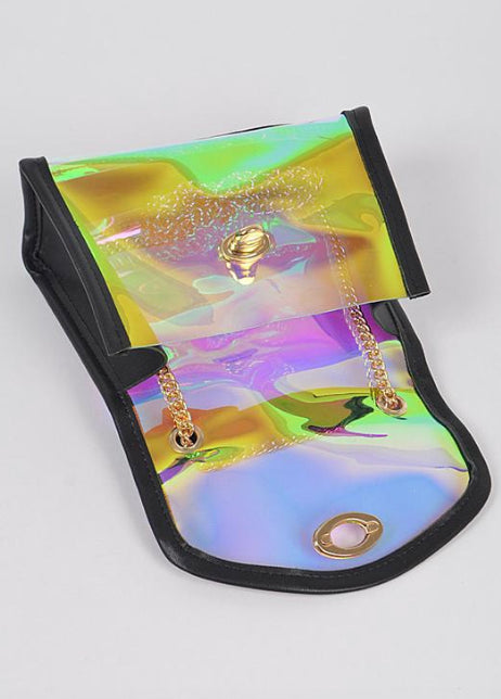 Holographic clear handbag