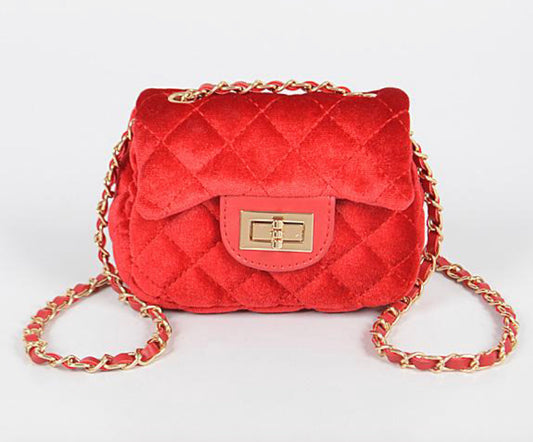 Small Red velvet crossbody