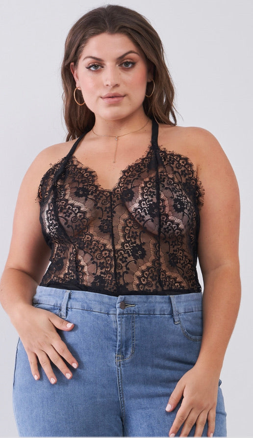 Sheer bodysuit plus size