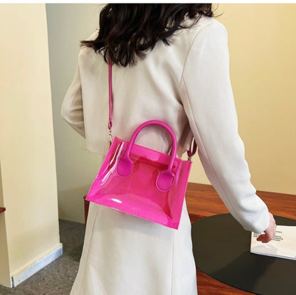 Pink clear handbag