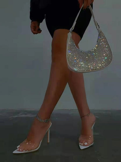 White clear heels