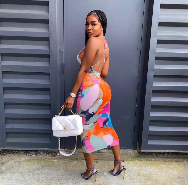Colorful strapped Maxi Dress