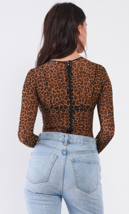 Leopard print bodysuit