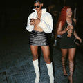 Black bubble mini skirt
