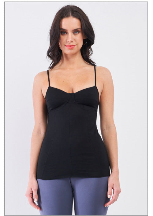 Black strapped Tank