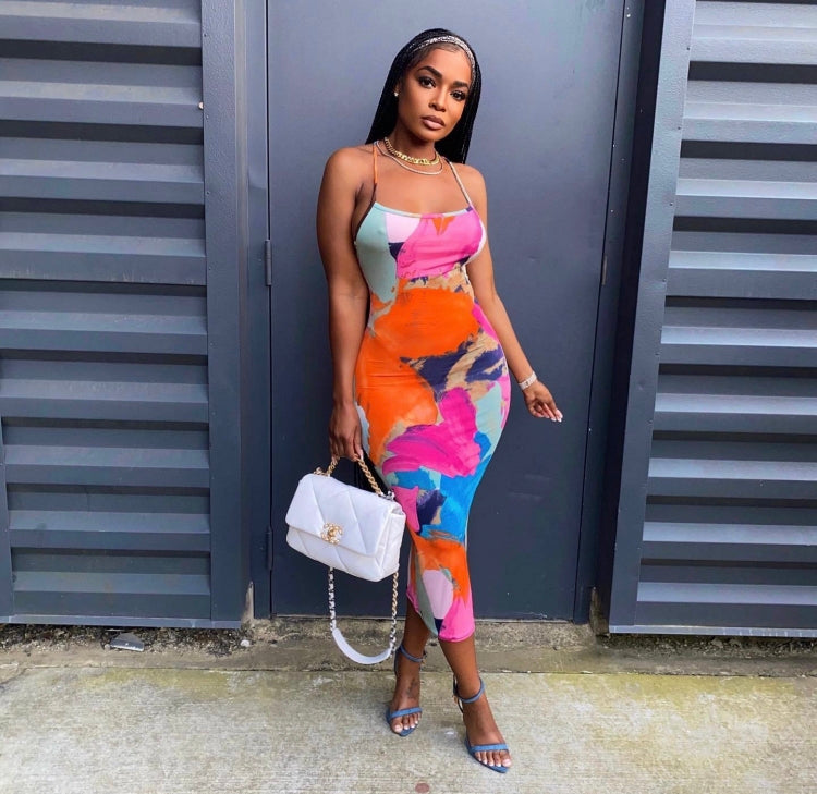 Colorful strapped Maxi Dress
