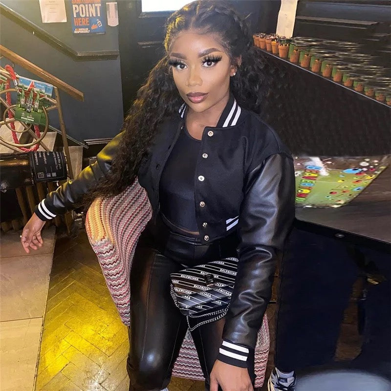 Crop Top  Varsity jacket